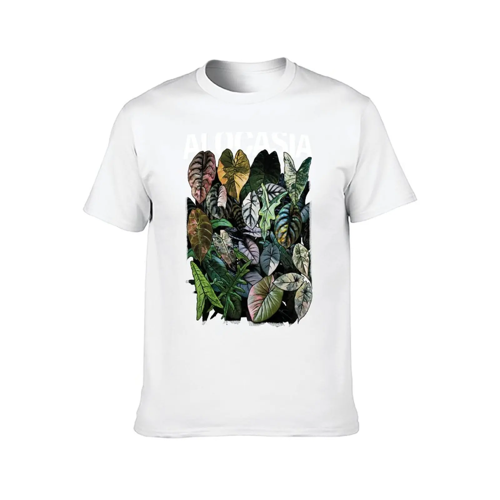 ALOCASIA JUNGLE Variegated T-Shirt cotton t shirts high quality man t shirts graphic T-Shirt