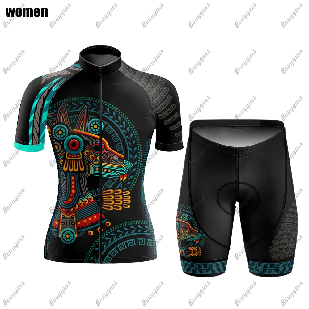 NEW Pro Team Mexico Women Cycling Jersey Set Summer MTB Bicycle Clothing Short Sleeve Ropa Ciclismo Outdoor Riding Bike Uniform