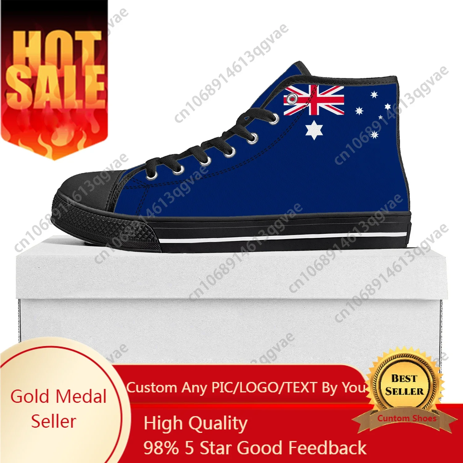 

Australian Flag High Top High Quality Sneakers Mens Womens Teenager Canvas Sneaker Australia Casual Couple Shoes Custom Shoe