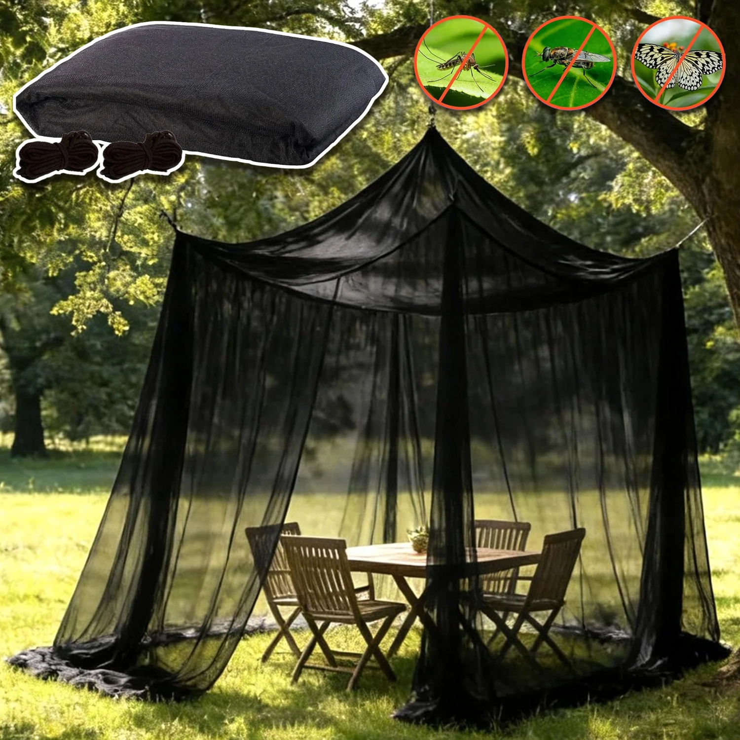 

Large Single-door Mosquito Net, Insect Proof in Summer Breathable Polyester Mesh Tent Suitable for Outdoor Camping Hiking Travel