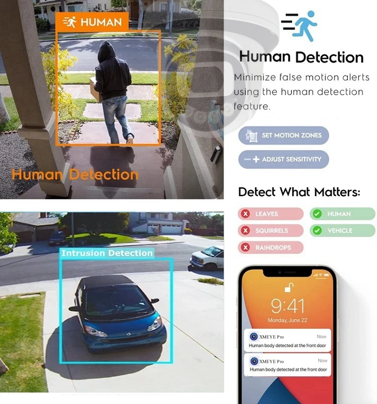 8MP 5MP 2K HD dome Camera Motion Detection Security IP Camera Dual Array Leds IR/Color Night Vision Support Onvif NVR Audio