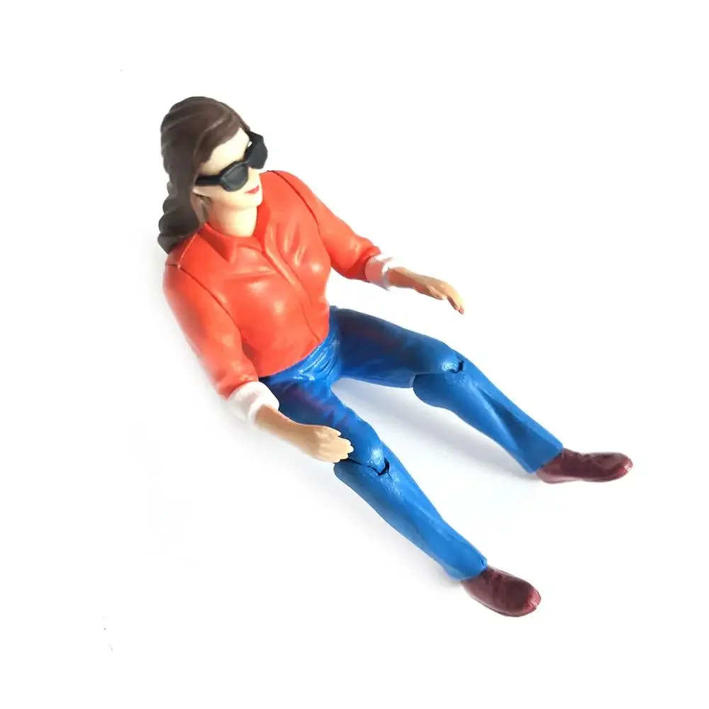 Female Driver Figure 64x80mm with Sunglasses For RC Truck Airplane Boat