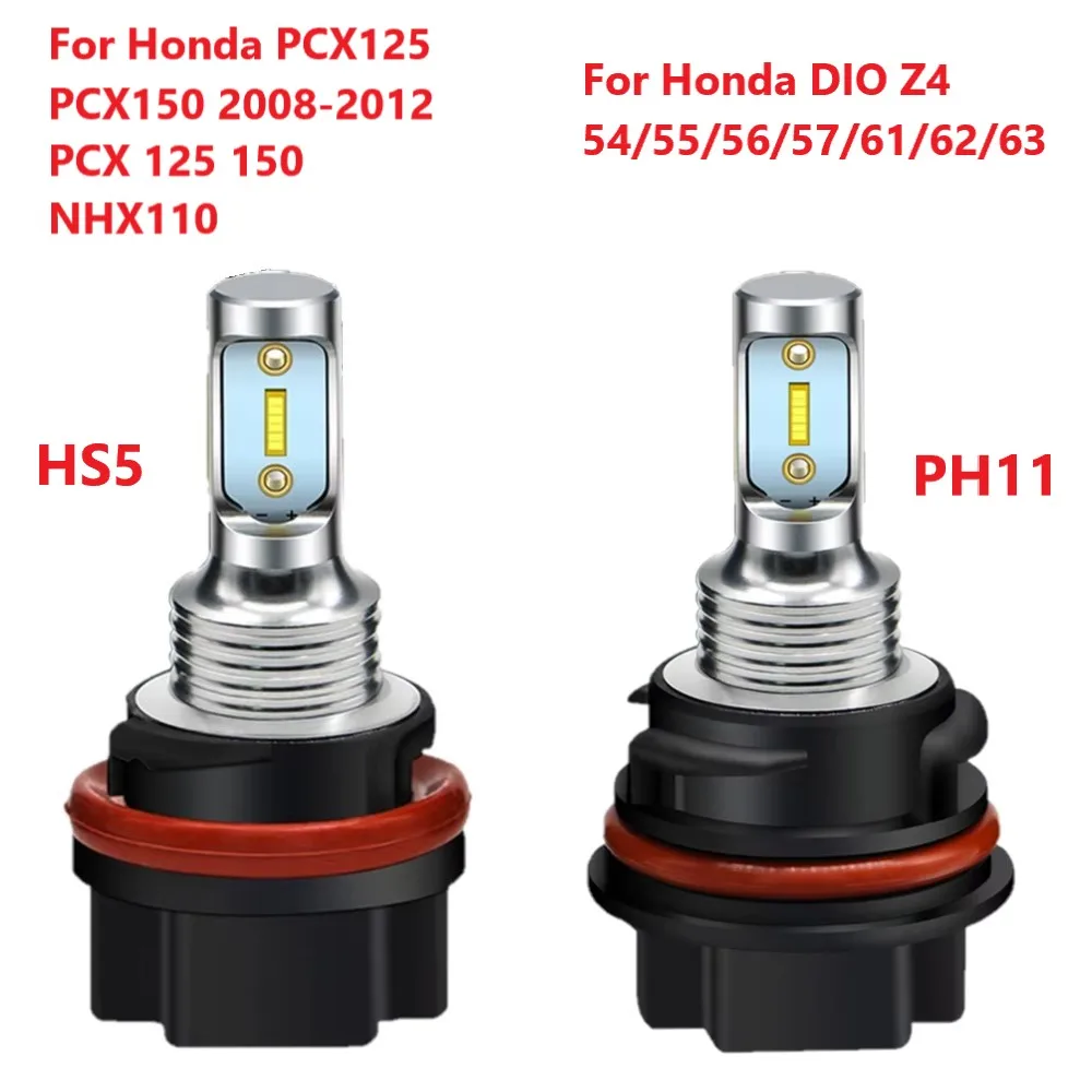 2Pcs PH11 9014 HS5 LED Headlight Bulb Hight Low Beam DC10-30V 12V 24V 6000K For YAMAHA SUZUKI HONDA