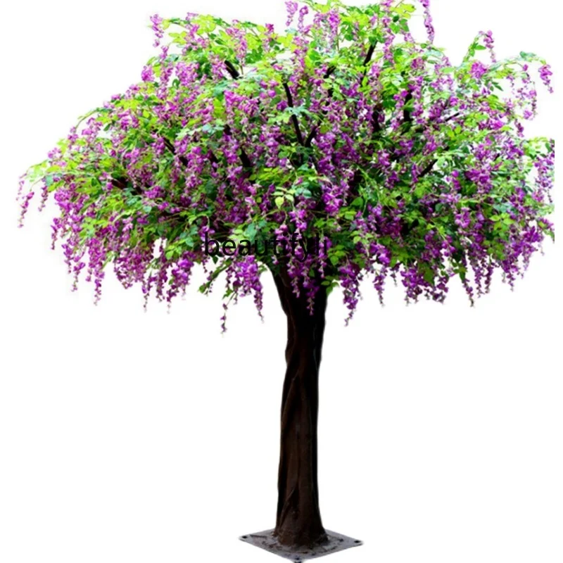 

Emulational Decoration Wisteria Tree Hotel Exhibition Hall Wedding Decoration Landscape Tree Stage Performance Props Flowers