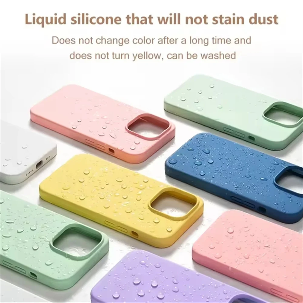 Casing Ponsel Warna Solid Sederhana untuk iPhone 16 Pro Max 15 14 11 12 13 Pro Max 12 16 Pro Sampul Mewah Tahan Benturan