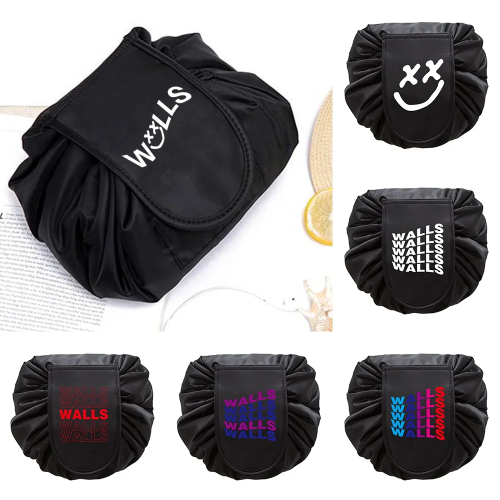 

Walls Print Lazy Cosmetic Bag Suitable Trave Can Store Large-Capacity Drawstring Organizer Makeup Bag New Portable Cometic Case