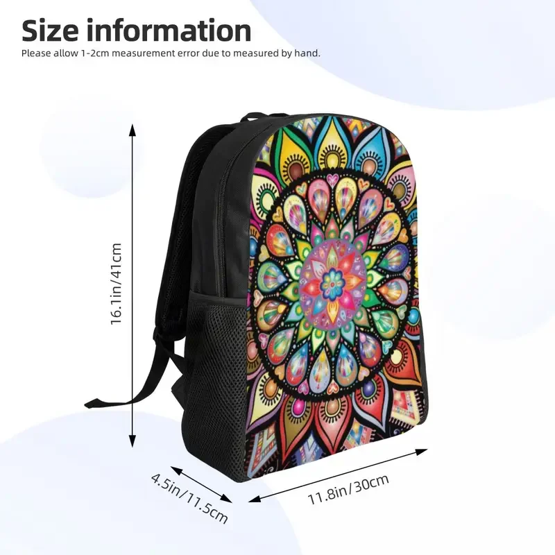 Sacs à dos Annie Mandala colorés personnalisés pour hommes et femmes, cartable pour étudiants, convient pour ordinateur portable 15 pouces, sacs à fleurs bouddhistes