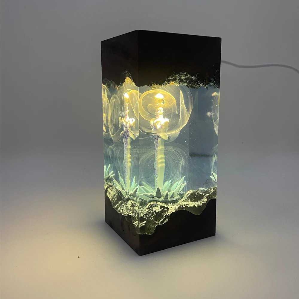 Lampu Resin Organik Tema Pedang Utama Dekorasi Kerajinan Lampu Malam Seni Kreatif Lampu Meja Legenda Zelda Pengisi Daya USB