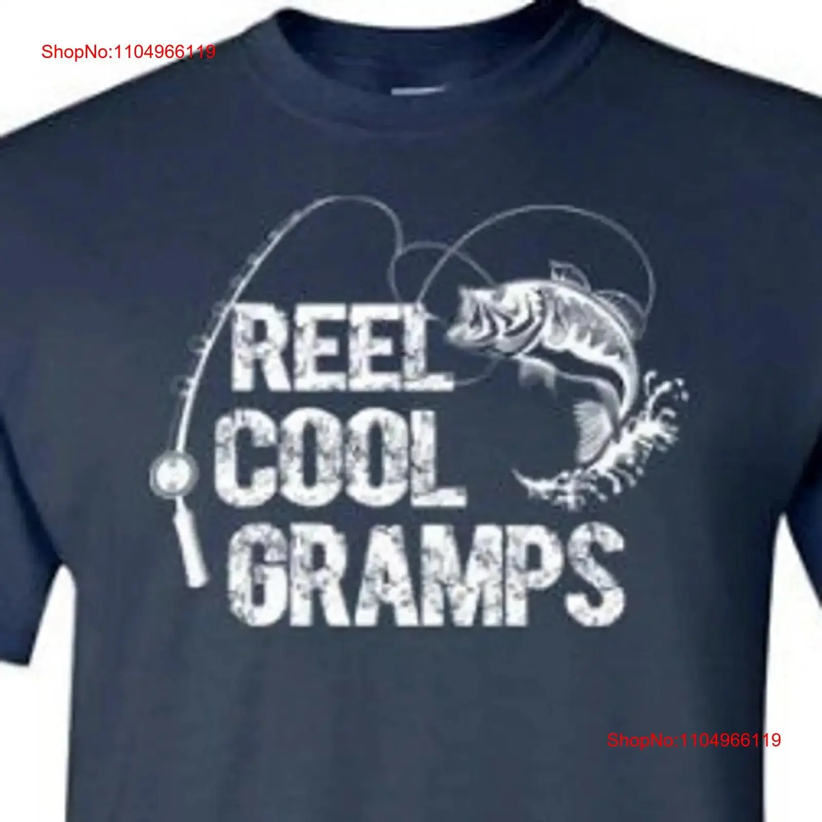 تي شيرت Reel Cool Gramps للرجال لصيد الأسماك وأعياد الميلاد والجد من Grandkids Christmas عتيق مغسول مريح