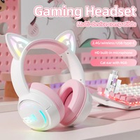 Gaming Headset ONIKUMA GT838 2.4G Wireless/Wired/Bluetooth Headphones RGB Lighting Original Cat's Ears Earphones for Pc Mac
