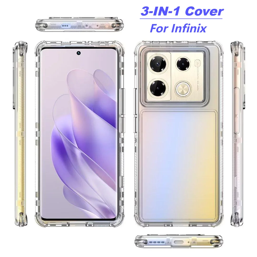 

360° Full Body Clear Phone Case For Infinix Zero 40 4G Note 40 Pro Plus Shockproof Case For Infinix Hot 50 40 GT 20 Pro Cover