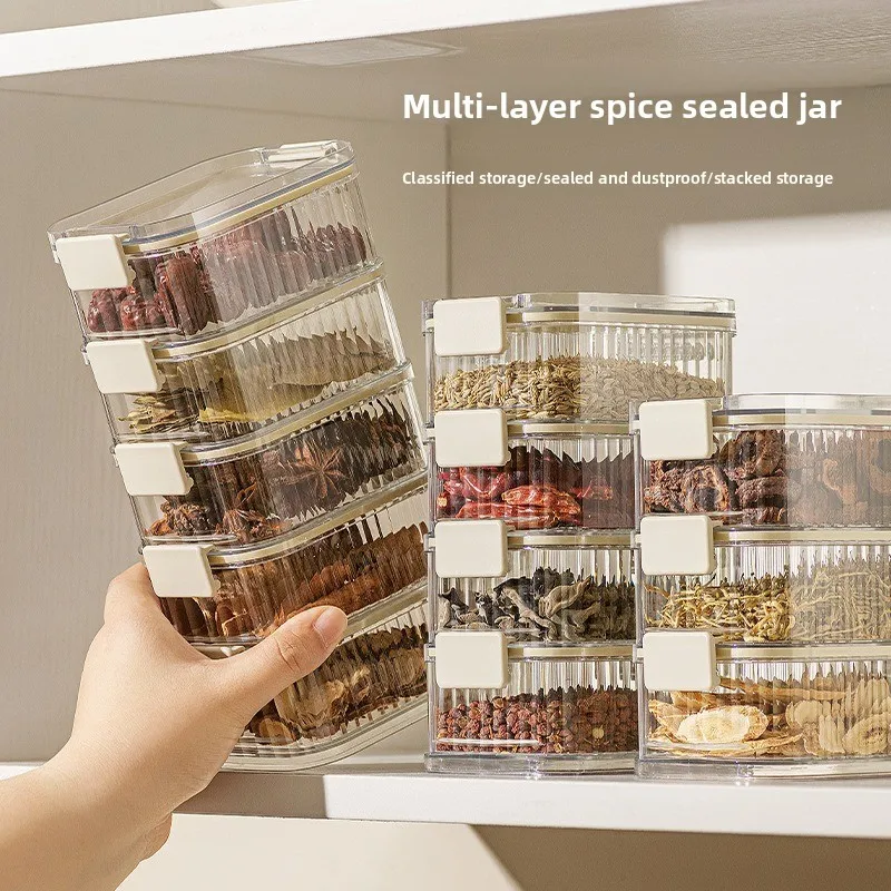 Multi-Purpose Airtight Storage Boxes, Food Grade Stackable Containers for Grains, Nuts and Spices