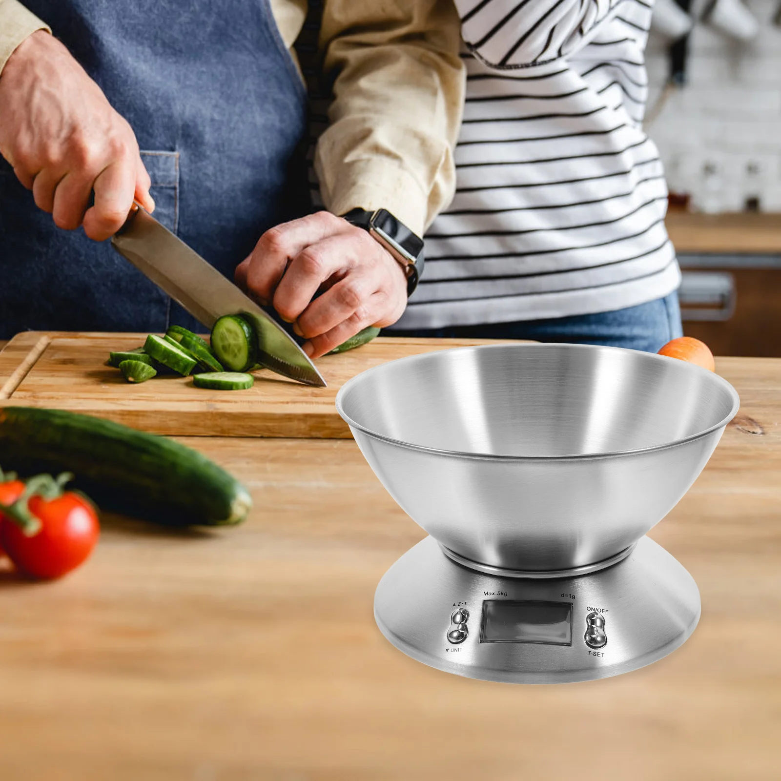 

1 Set Of Digital Food Scale 5Kg Stainless Steel Kitchen Weighing Machine Multifunctional Baking Cooking Meat Fruit Scale For