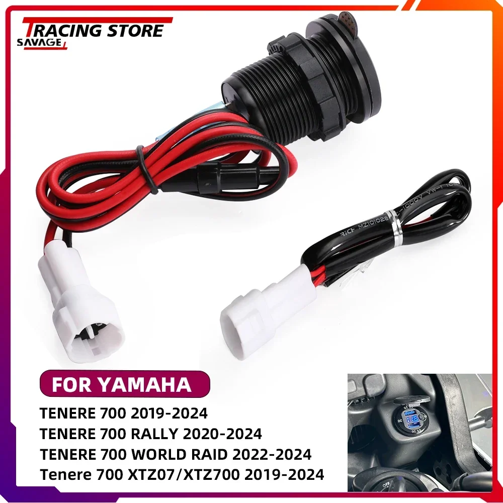 3.0 Quick Charger Dual USB Aux Power Connector Socket For Yamaha Tenere 700 Rally World Raid XTZ 07 XTZ 700 Plug Adapter Cable