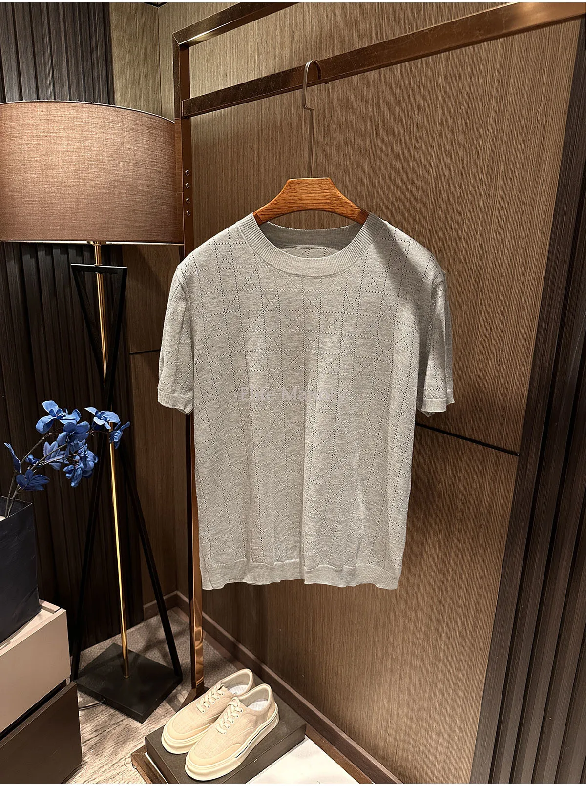 [Refreshing and not sultry] 2026 summer men's high-end half-sleeve knitted crew neck short-sleeved T-shirt