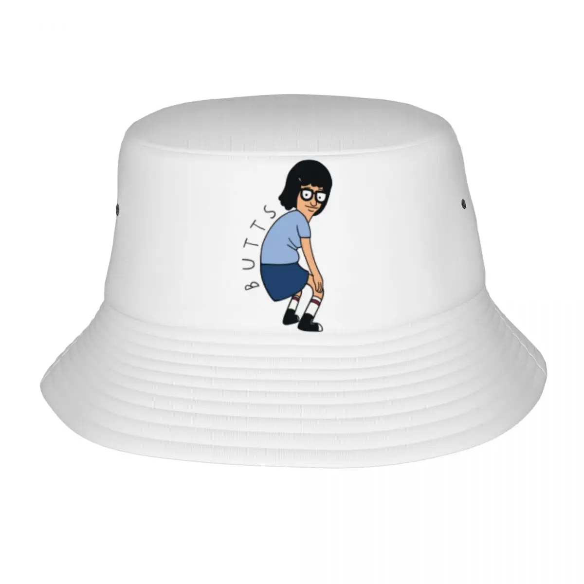 Tina Butts Cartoon Bucket Hats for Women Men Summer Vocation Funny Tina Belcher Sun Hat Hip Hop Packable for Hiking Fishing Caps