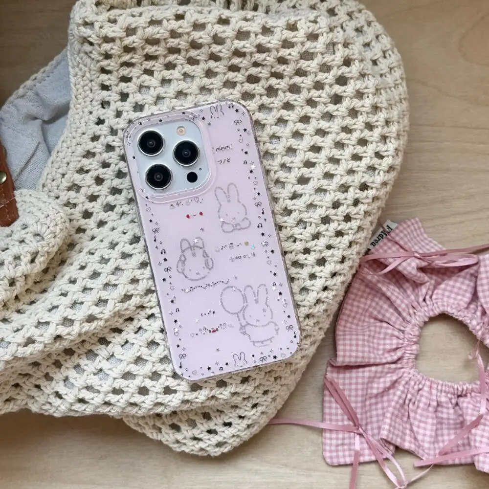 ミッフィー漫画風フラッシュダブルレイヤーピクセルキュートでガーリーなiPhone17 16 15 14 13ProMaxシリーズ対応スマホケース