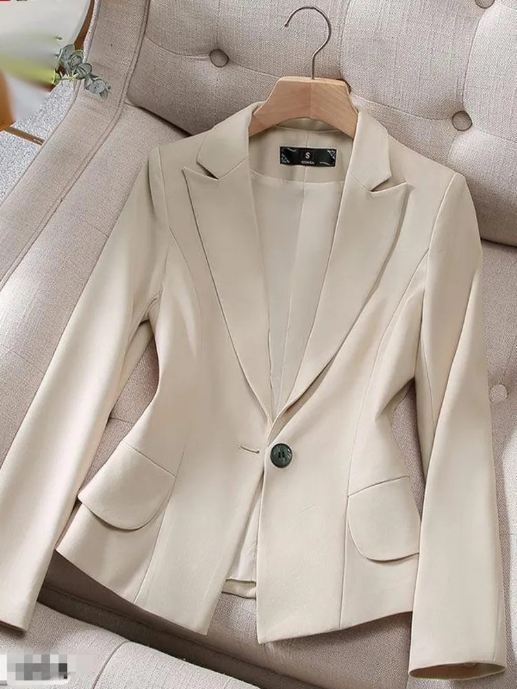 

Fashion Korea Chic Autumn Solid Slim Business Blazers Casual All-match Office Lady Work Basic Classic Simple Blazers New