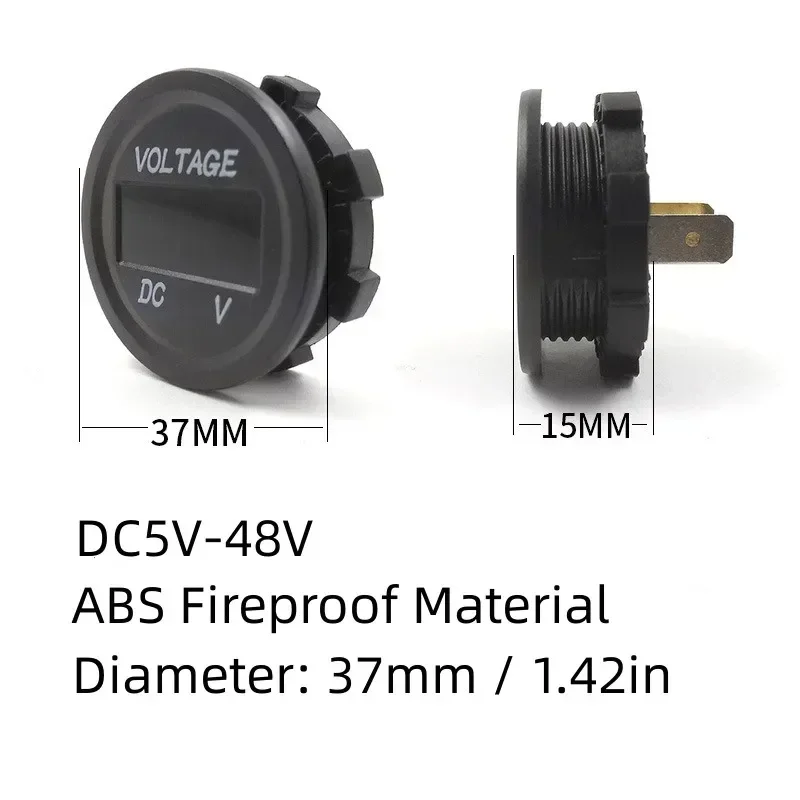 Pengukur tegangan Digital DC 5 v-48 V, Voltmeter sepeda motor mobil, untuk mobil dan sepeda motor ATV perahu 12V 24V 36V tahan air