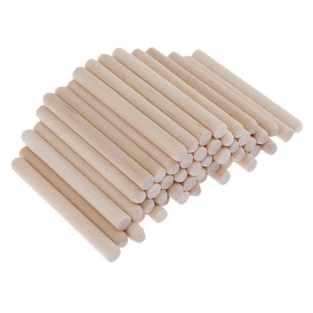 50er Pack Holzstäbchen Holzstücke Holzstab für Modell DIY Handwerk