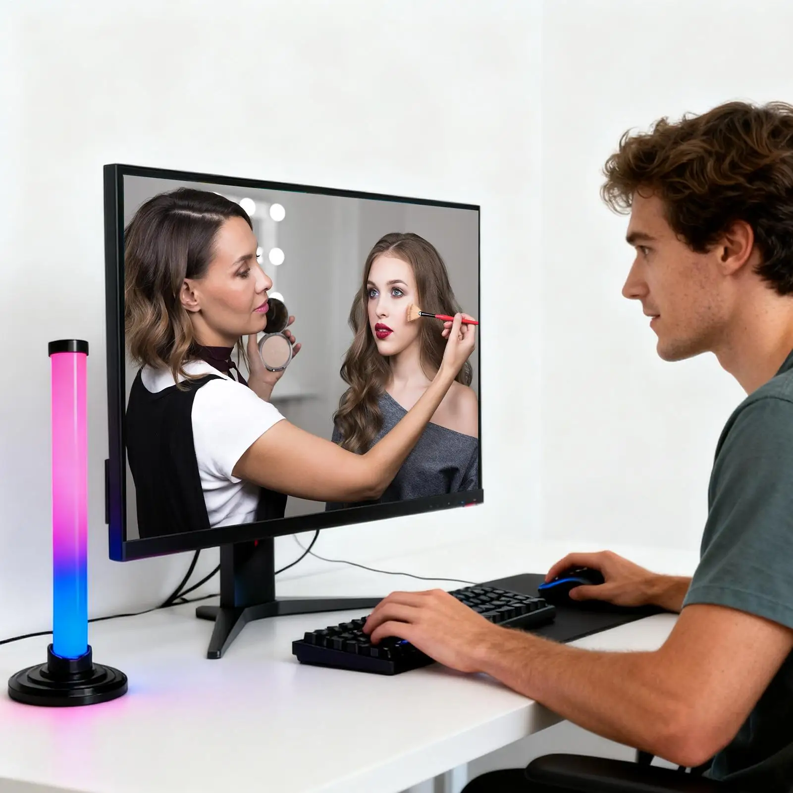 RGB Bar Synchronize Music Ambient Decor Voice Control Smart Light Bar for Home Theater Computer Desk Bedroom Streaming