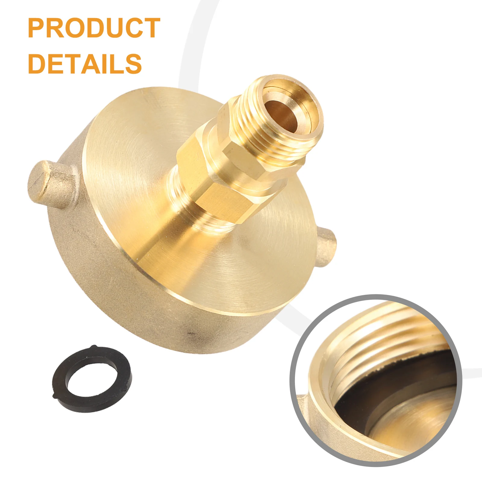 2 1/2 NST Female to 3/4 GHT Male Fire Hydrant Hose Adapter Brass with Pin Lug Mechanism for Reliable Fire Hose Attachment