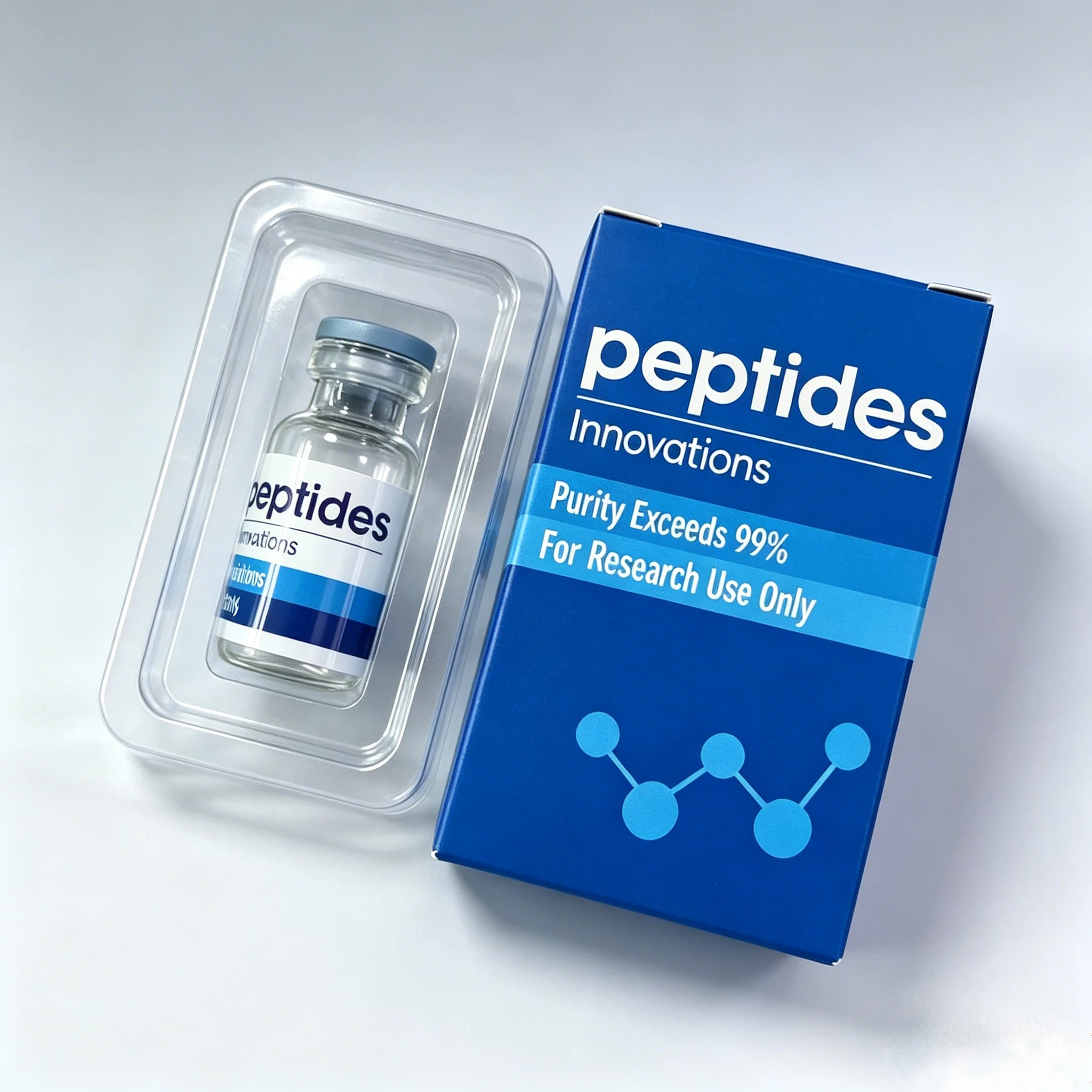 Luxury Strong Adhesive Custom Peptide Bottle Stickers Matching Individual Paper Gift Boxes For Cosmetic Injection Vials