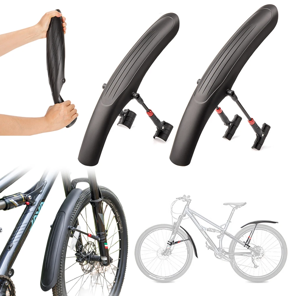 Guardabarros de bicicleta a prueba de salpicaduras, neumático delantero/trasero, dureza más larga, guardabarros de bicicleta ajustable, piezas de bicicleta, 2 uds.
