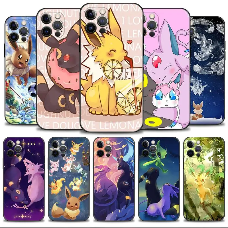 Pokemon Cute Eevee Umbreon Sylveon Phone Case For Apple iPhone 15 14 13 12 11 Pro Max 13 12 Mini XS Max XR X 7 8 Plus Shell