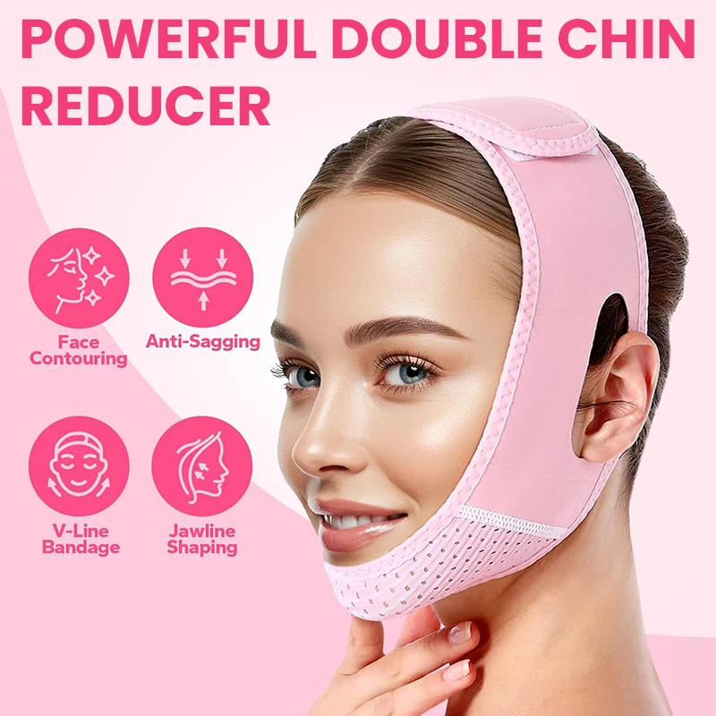 حزام تنحيف الوجه يقلل من شريط رفع الوجه والذقن المزدوجة يقلل على شكل حرف V ملصقات الوجه المضادة للضمادات حزام التدليك أدوات العناية بالجمال #2