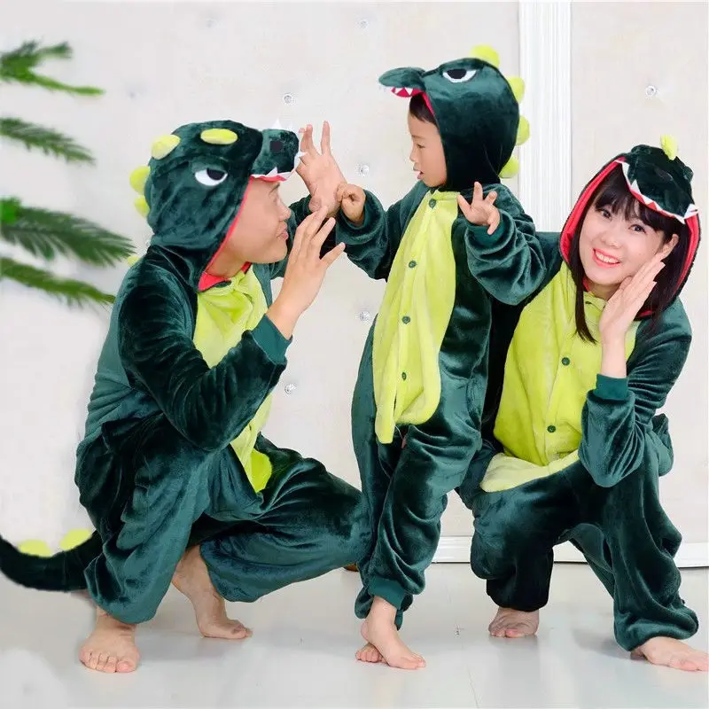 Tiger Dragon Giraffe Panda Onesie Adult Animal Pajamas Suit Women Men Kids Sleepwear Onepiece Winter Jumpsuit Cosplay Not Shoes