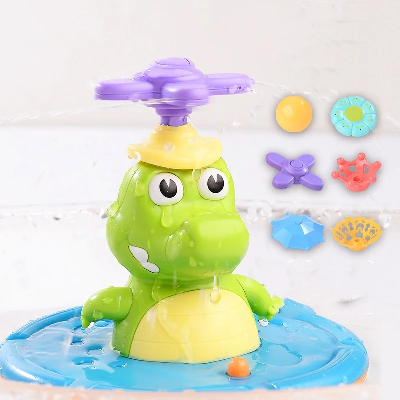 

Children Bath Water Spray Toy Kids Cute Crocodile Sprinkler Rotating Floating Swimming Pool Bathing Bathroom Bathtub Toys