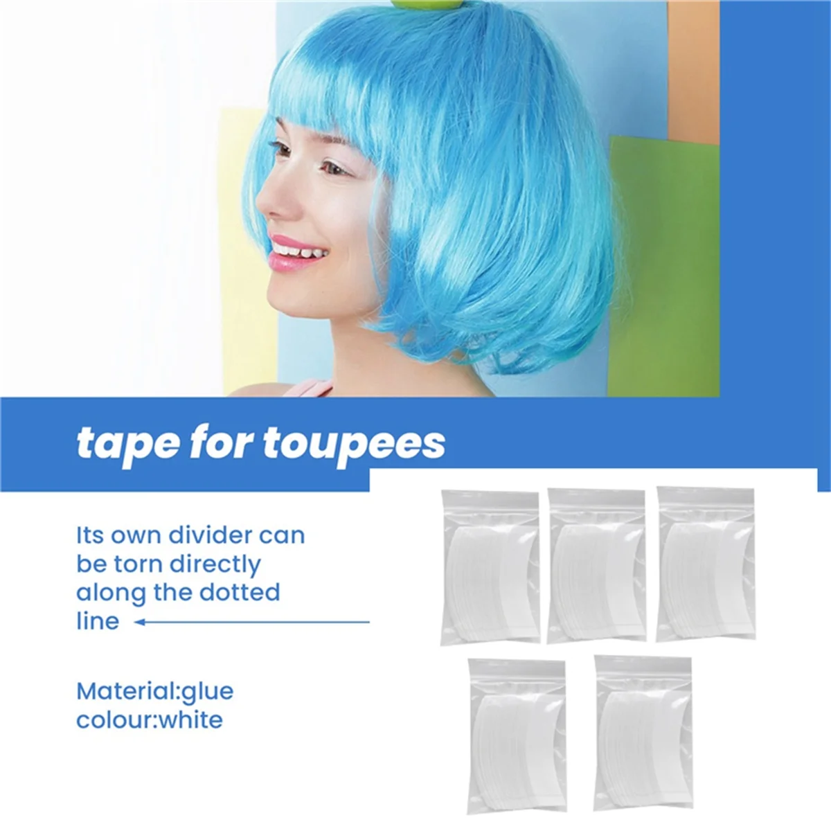 180Pc/Lot Fixed Double Sided Wigs Tape Adhesive Extension Hair Strip Waterproof for Toupees/Lace Wigs Film Slitting Line