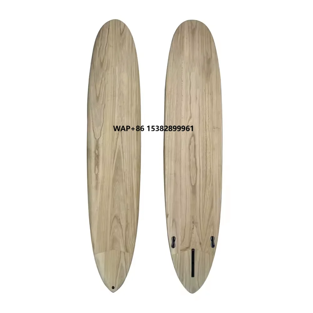 Customized Full Wooden Epoxy Surfboards Longboards Super Light Fiberglass Cloth Surfboard with Custom Logo for Water Sports