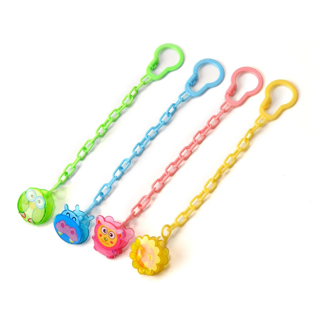 Cute Cartoon Animals Pacifier Leash Clip Nipple Baby Bibs Clip Pacifier Chain Holder Leash Newborn Baby Feeding Accessories New
