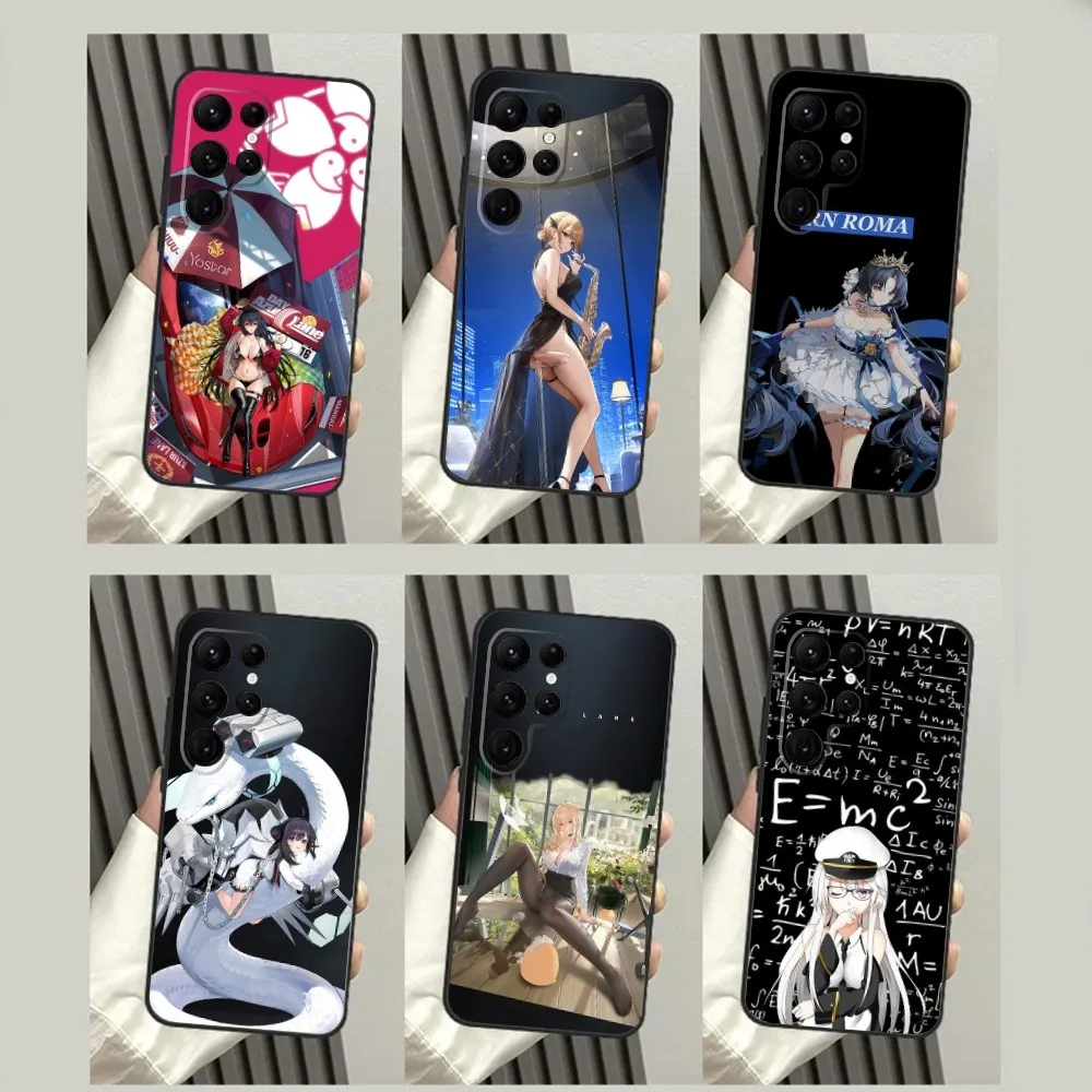 Game Azur Lane Phone Case For SamsungS23,S22,S21,S20 Ultra Pro S10,S30Plus,S9,20lite Ultra Black Cover