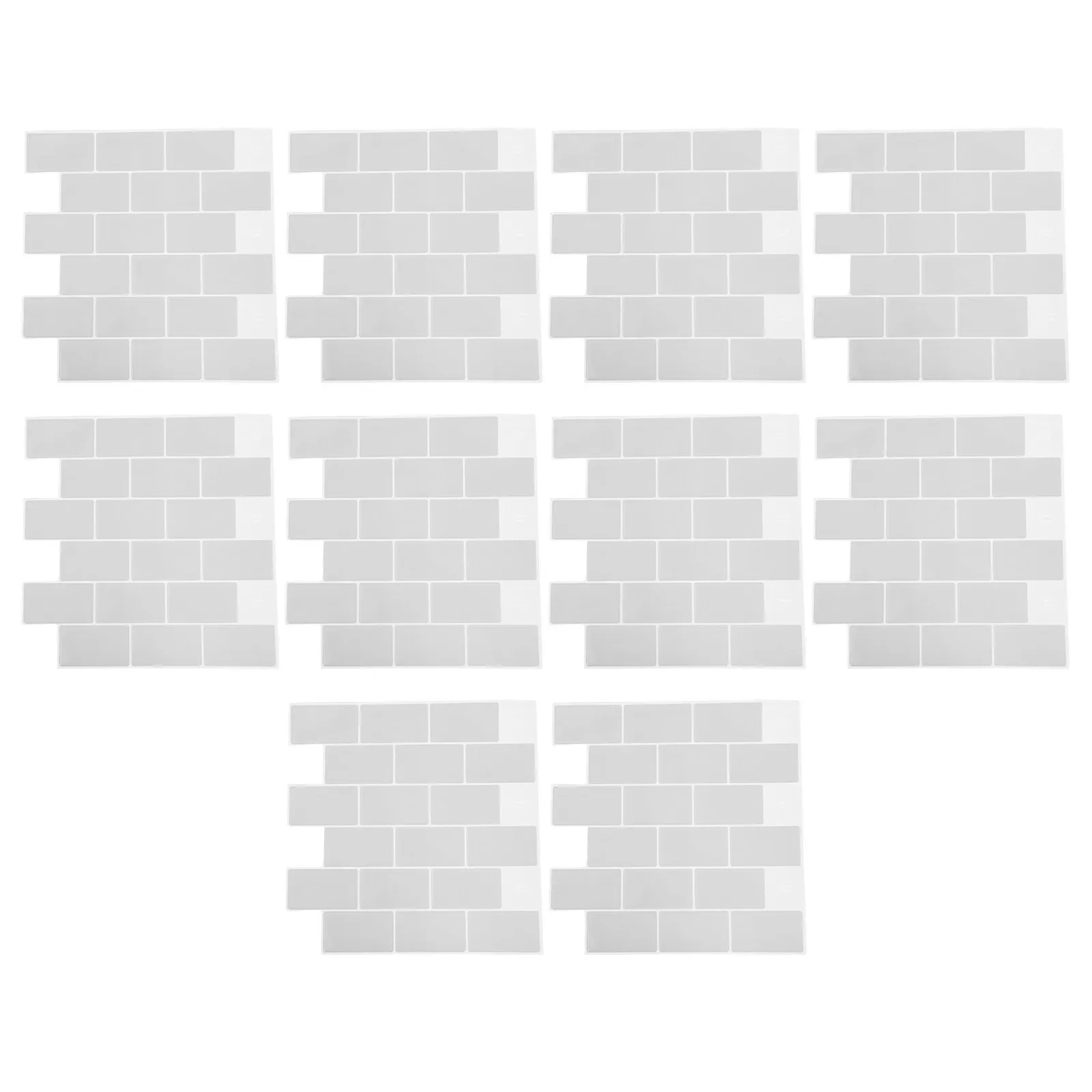10Sheets Realistic 3D Ceramic Tile Effect Waterproof Oil Proof Self Adhesive Wall Stickers Kitchen Bathroom Tile Sticker