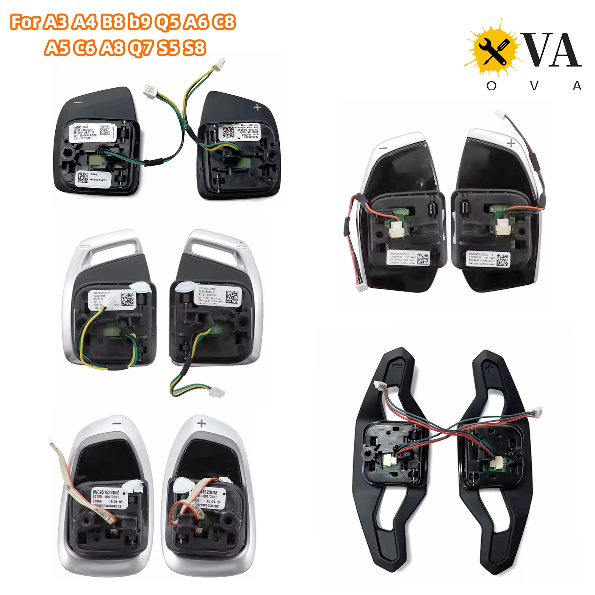 

For Audi A3 A4 B8 b9 Q5 A6 C8 A5 C6 A8 Q7 S5 S8 multifunctional steering wheel with paddle replacement