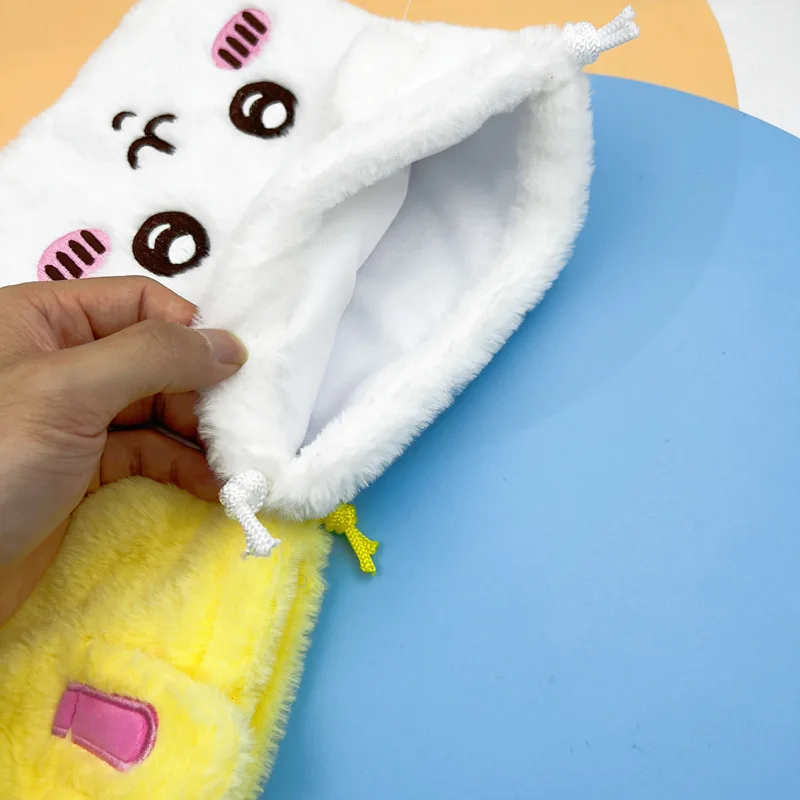 Chiikawa Plush Storage Bag Kawaii Usagi Hachiware Drawstring Storage Pen Bag Ins Korean Cartoon Anime Friend Birthday Gift