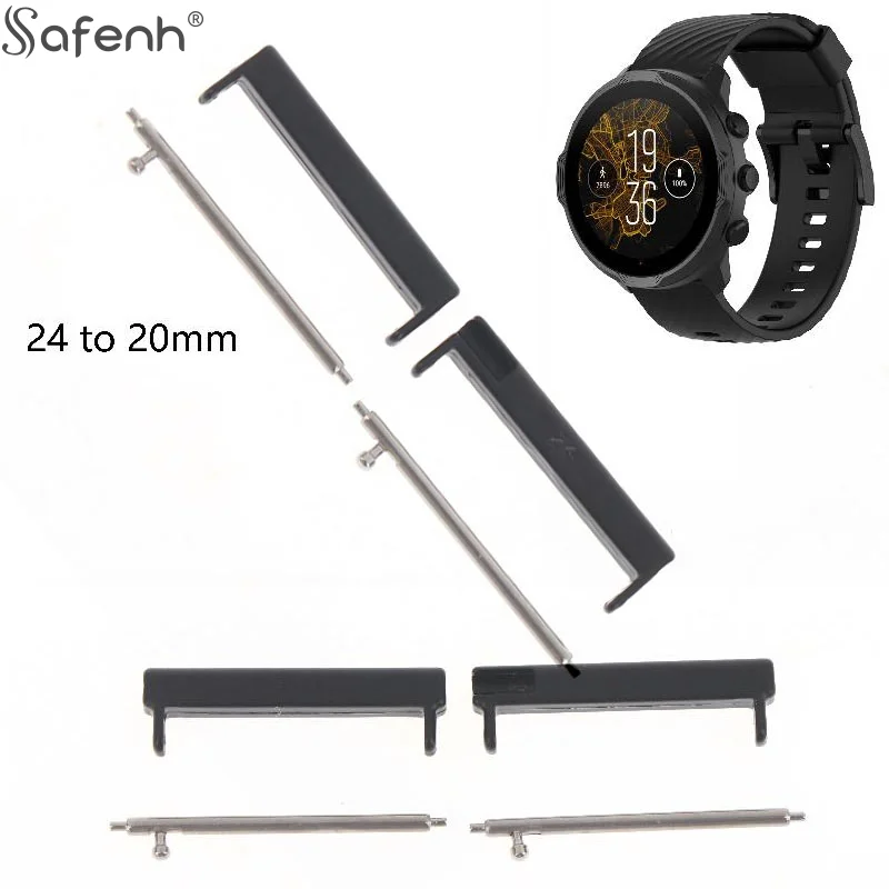1Pair High Quality Metal 24mm To 22mm/20mm Wristband Adapter For 7/9/D5i Smartwatch Accessorie Smart Watch Replacement Connector