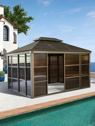 Outdoor sun room gazebo aluminum alloy PC sunshade assembly simple house villa garden patio balcony