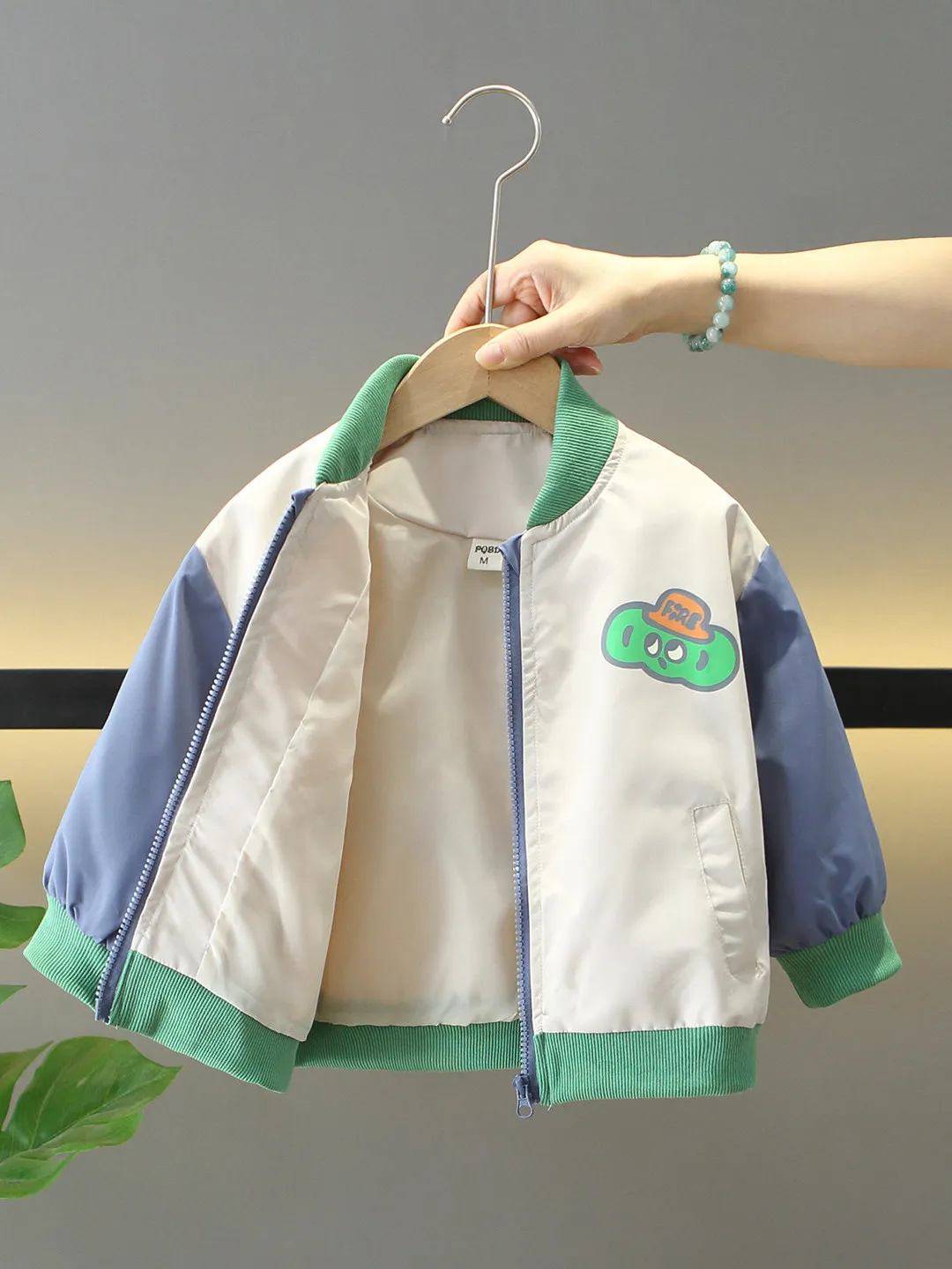 

Spring Autumn Boys Baseball Jaet Children's Faion Baby Clothes Stand Fit Long Sve Cotton Polyester Blend Outerwear