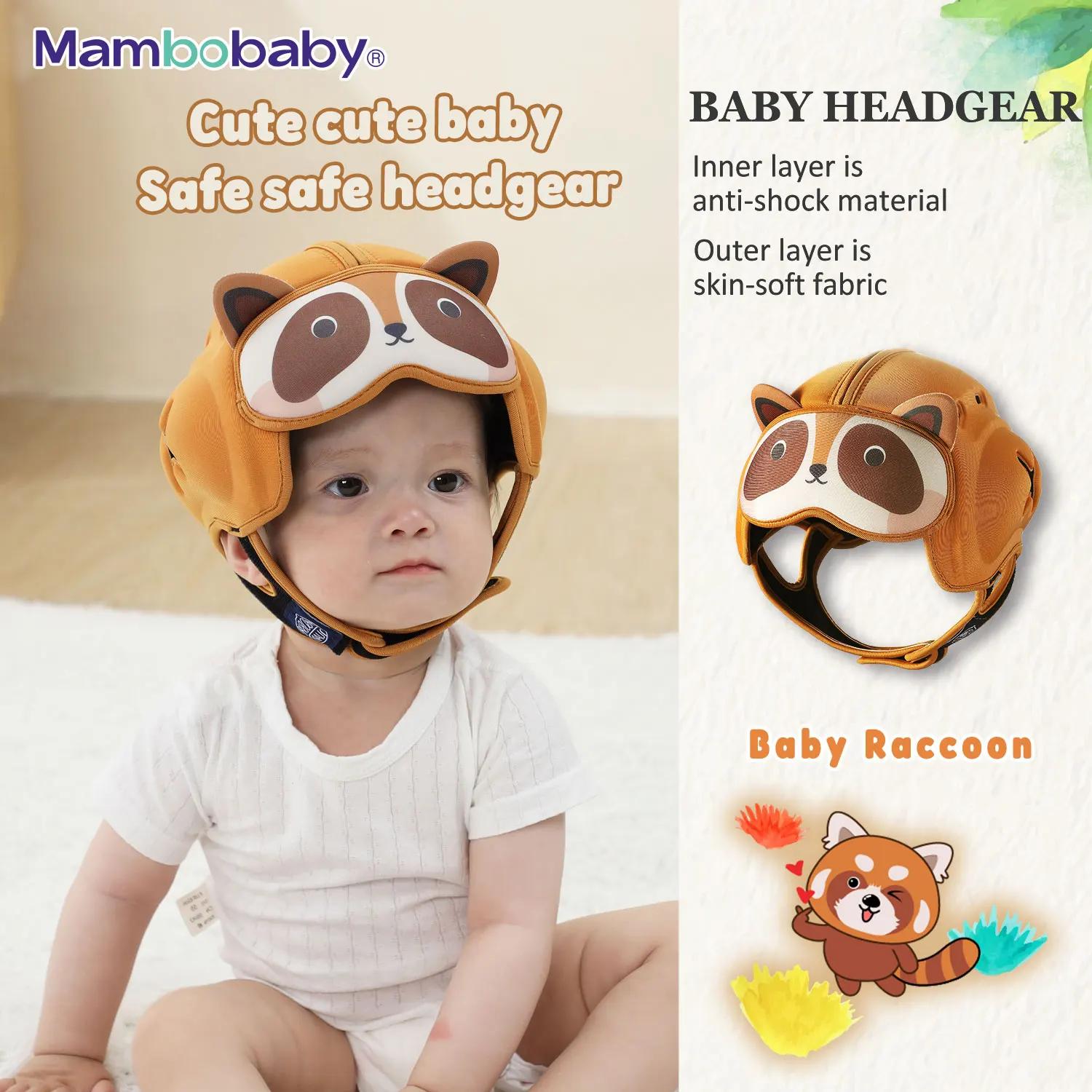 Mambobaby Safe Anti-Shock Baby Helmet Toddler Head Protector Headgear for Infant Learn Crawl, Walk Prevent Injury from Bump Fall image 7