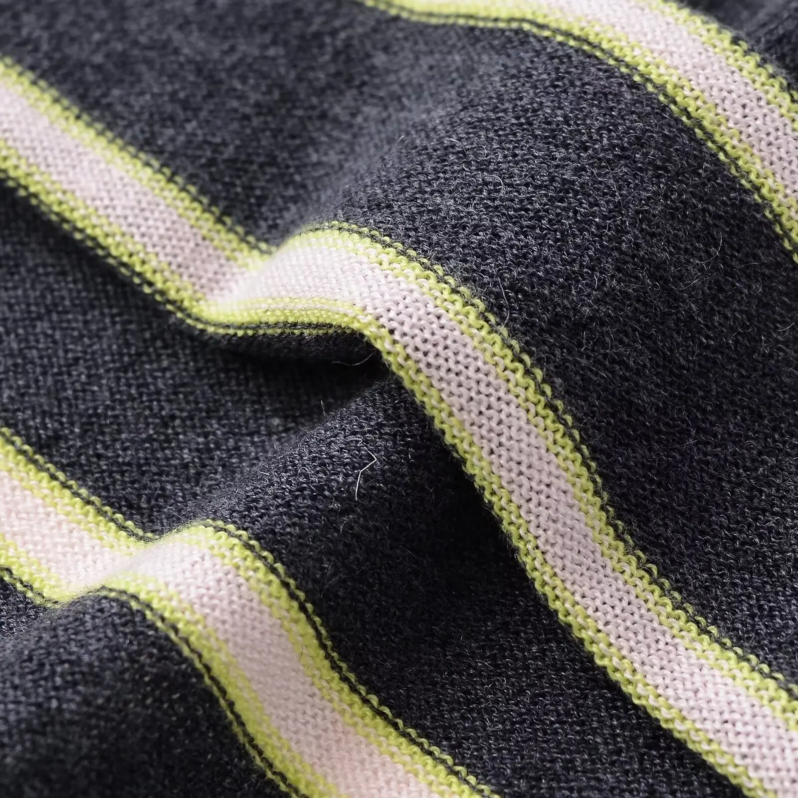 KASLEAD nueva Faion prendas de punto a rayas ultrafinas jersey largo de cuello alto para mujer fibra de poliéster ajustado Otoño Invierno