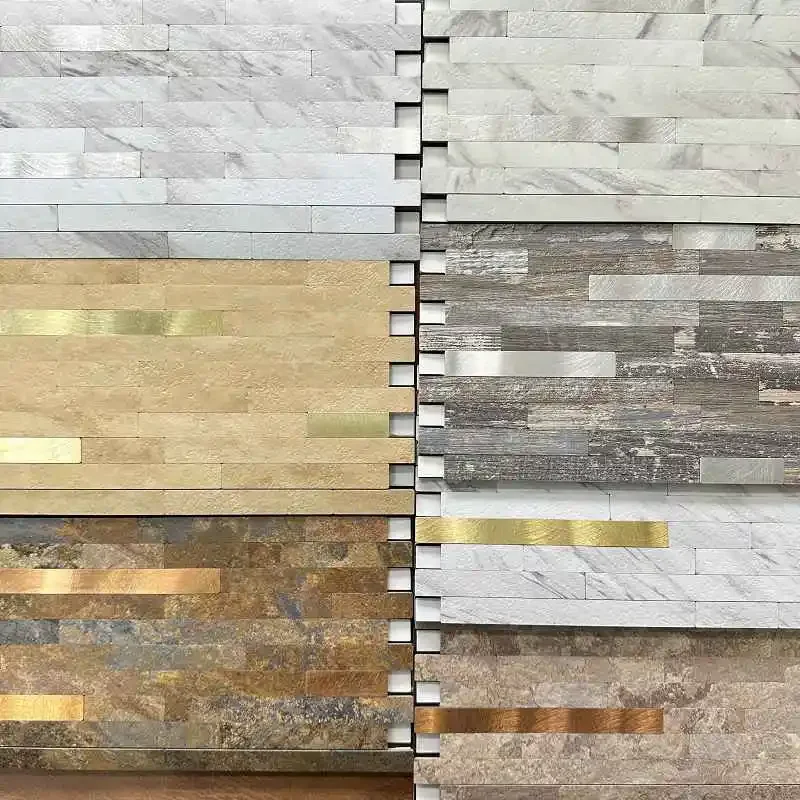 4pcs/lot Mosaic Wall Tile Peel And Stick Self Adhesive Waterproof Aluminum composite rectangle Kitchen Bath Tile Backsplash 118