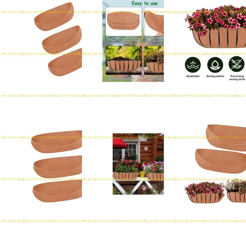 

P9FB 3 Piece Birdproof Gardening Basket Liners Reinforced Felt Trough Insulation Mats for Orchids Root Vegetables Flower