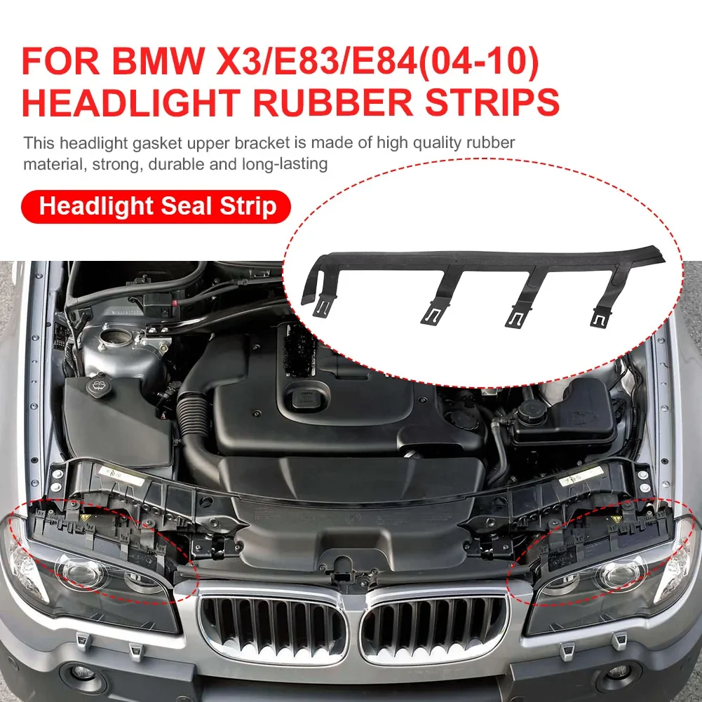 Car Headlight Cover Strips Trims Flexible Rubber Headlight Sealing Strip Gasket for BMW X3 E83 2004-2010 Seal Protector Sticker