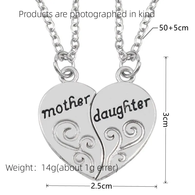 2 pezzi collana placcata argento antico alla moda madre bella figlia combinazione per amore genitore figlio stile gioielli