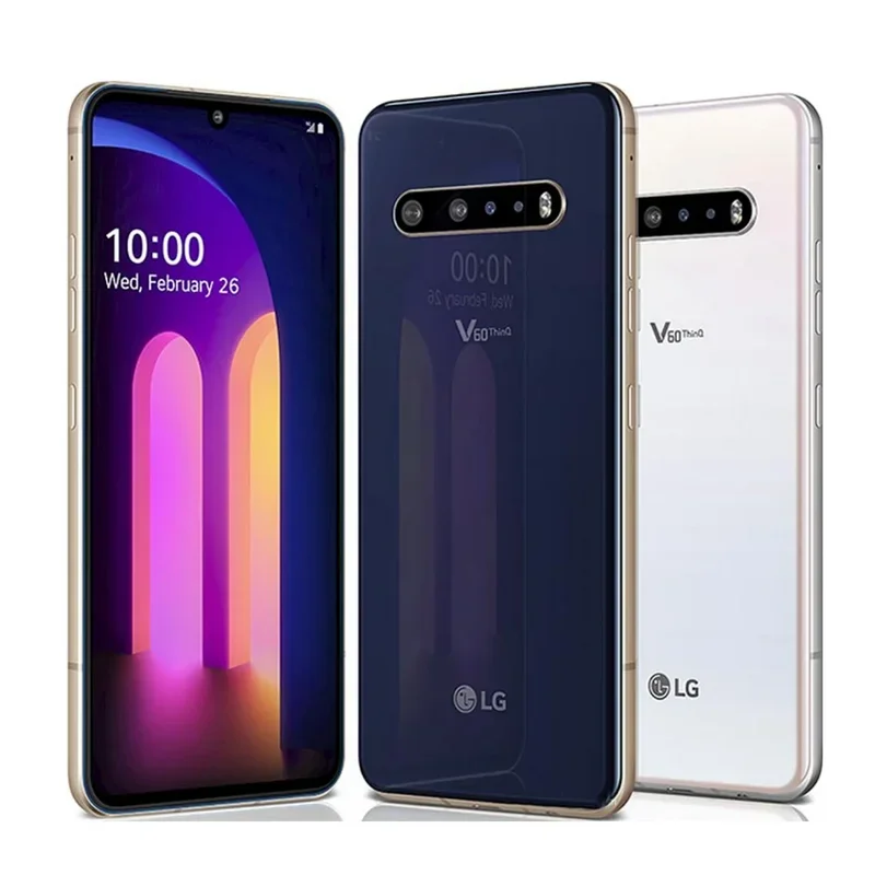 LG V60 ThinQ شاشة مزدوجة V600VM/TM/اليابان الأصلي فتح هاتف أندرويد 6.8 بوصة سنابدراجون 865 4/5G NFC 8GB + 128GB ROM الهاتف الذكي