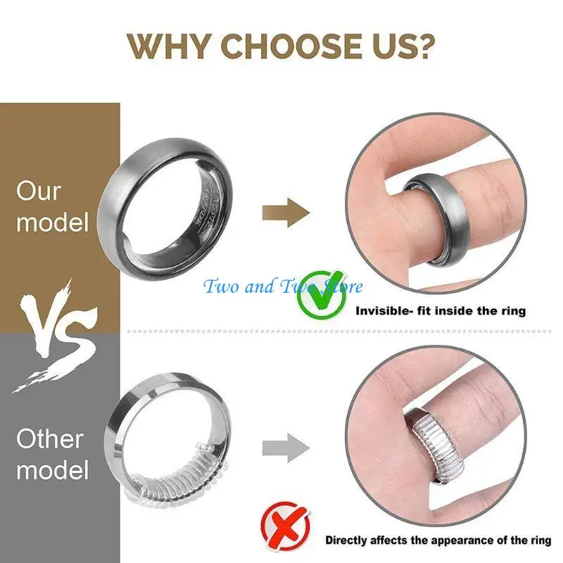 

HX6F 10 Pack Invisible Ring Size Adjuster Multi-Size Ring Resizer for Loose Rings